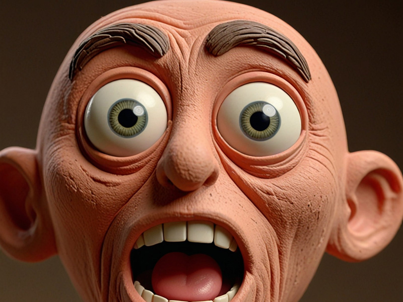 A character showing extreme emotion.