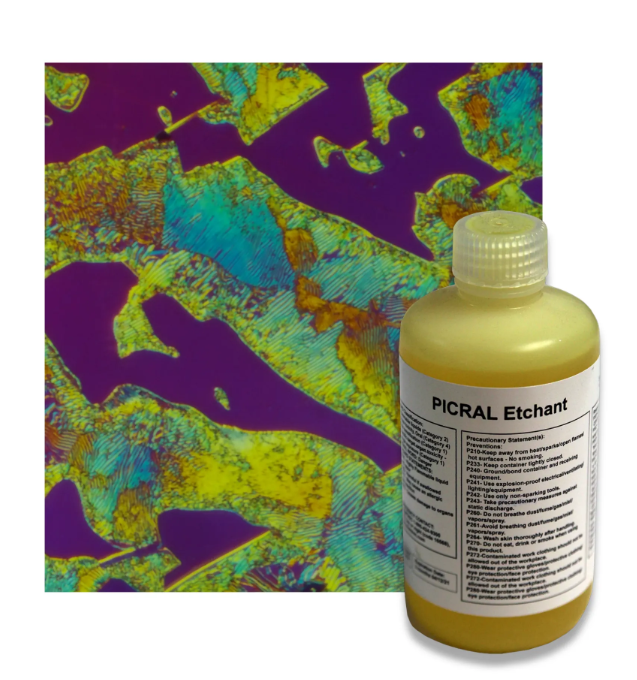 Microstructure of carbon steel etched with Nital vs Picral etchant.